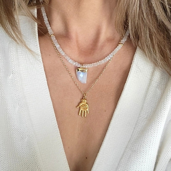 14K Gold-filled Hamsa Necklace - Picture 2 of 2